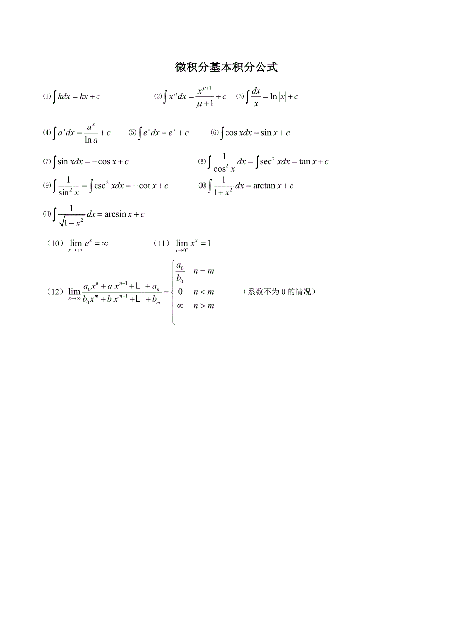 大学微积分所有公式_第1页