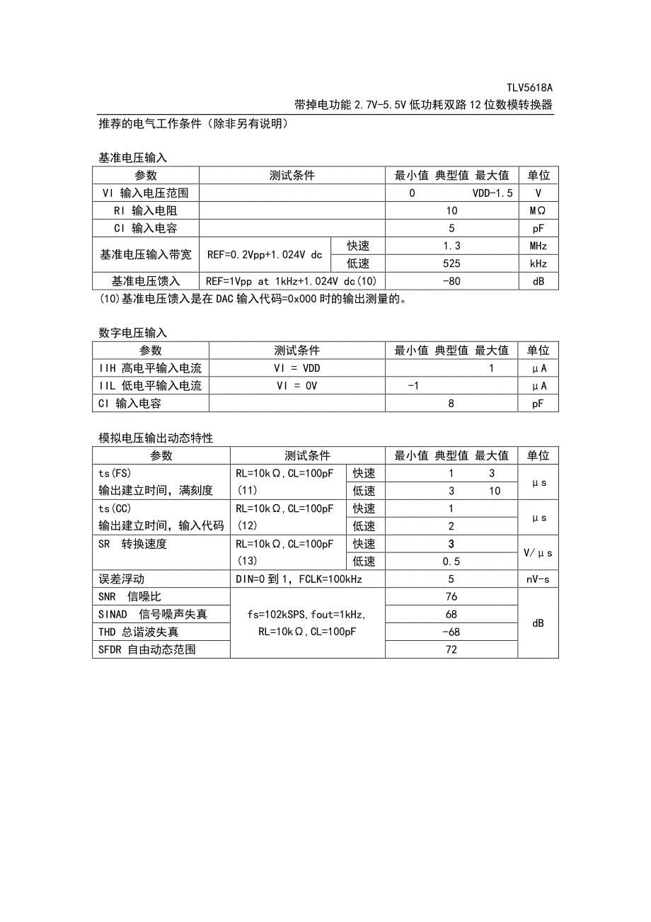 tlv5618中文数据手册_第5页
