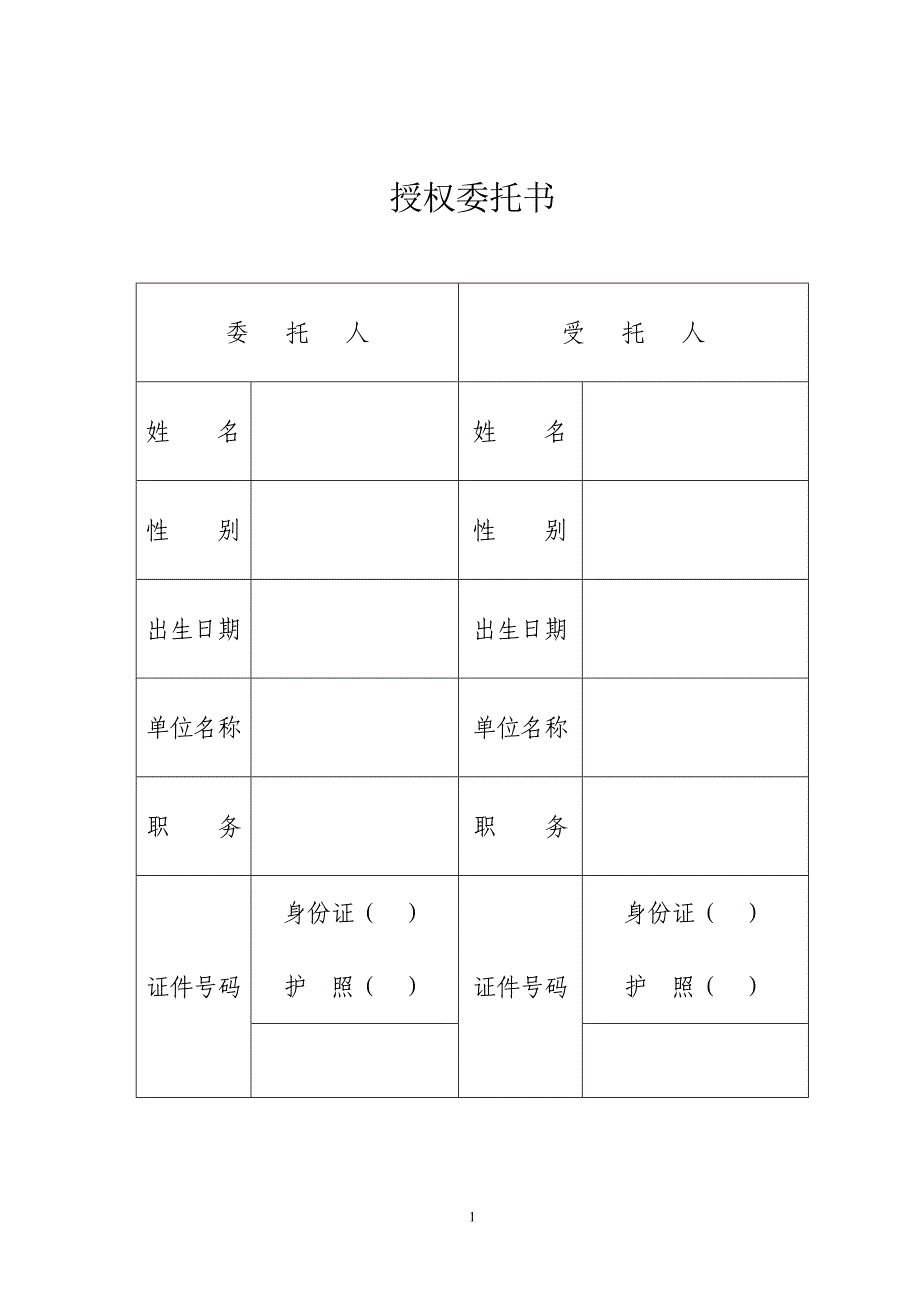 竞买土地授权委托书(范本)_第1页