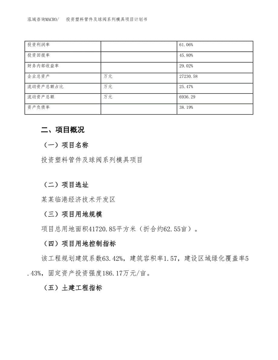 投资塑料管件及球阀系列模具项目计划书方案.docx_第5页