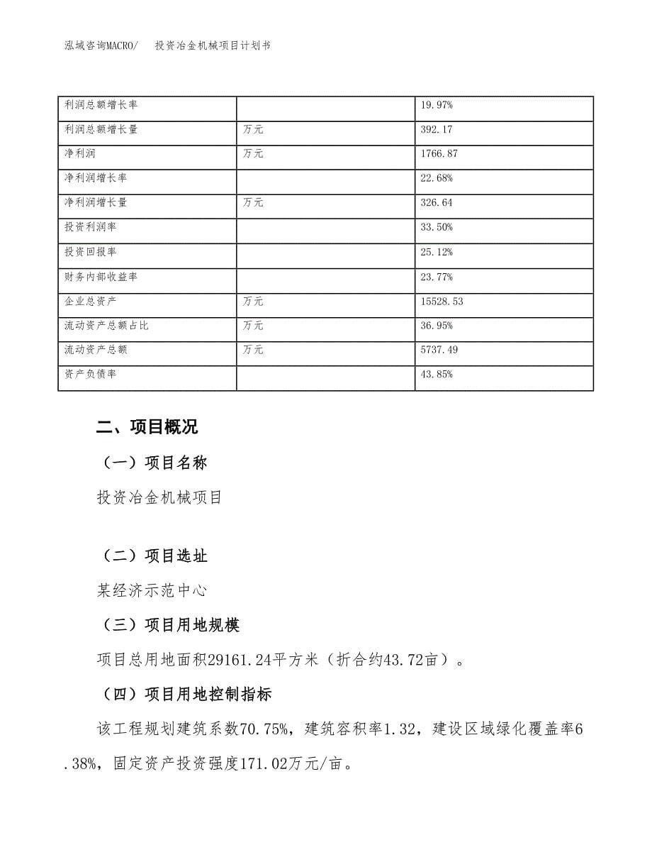 投资冶金机械项目计划书方案.docx_第5页