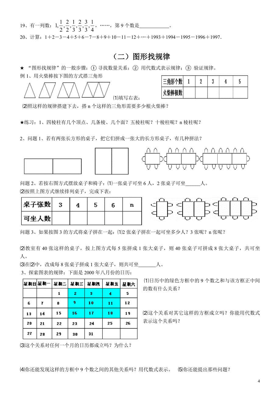 初中数学规律题题型与解题基本方法(初三) (1)_第4页