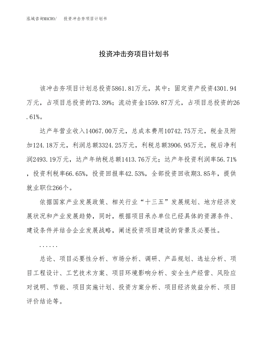 投资冲击夯项目计划书方案.docx_第1页