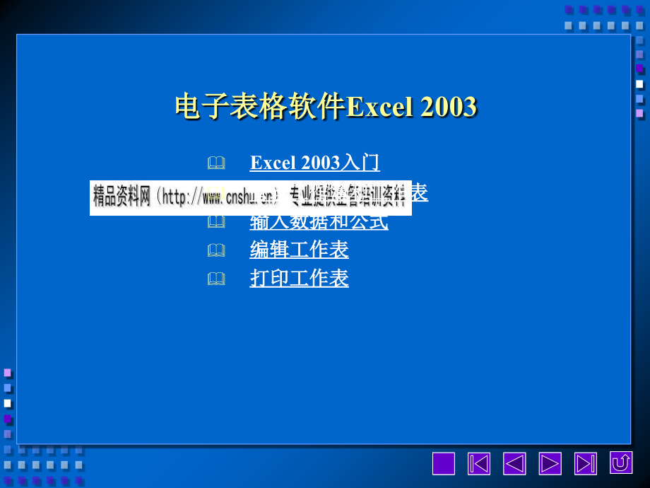 电子表格软件Excel 2003知识分析_第1页