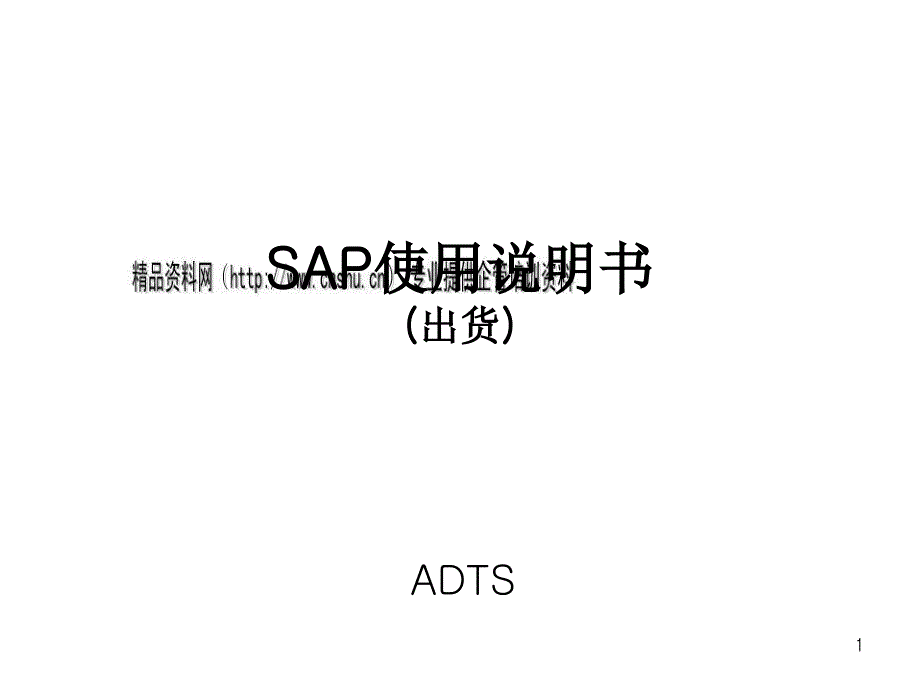 SAP使用说明书概述_第1页