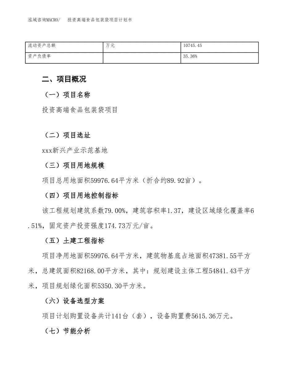 投资高端食品包装袋项目计划书方案.docx_第5页