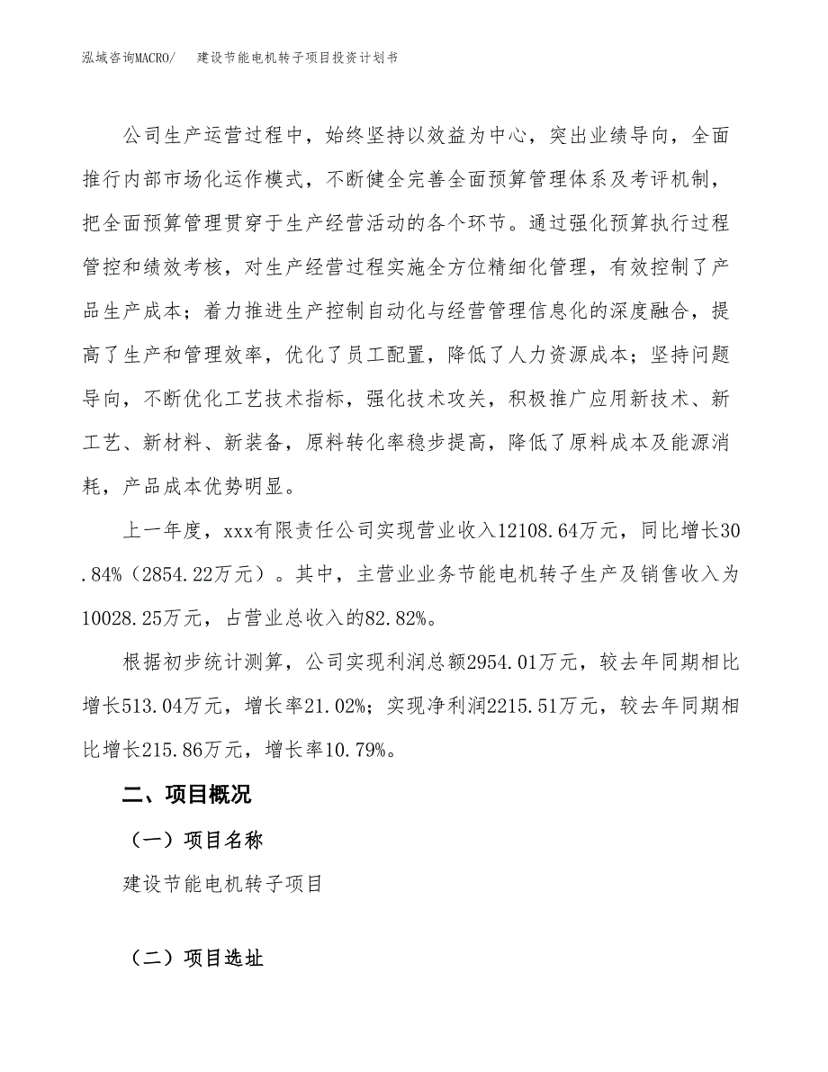 建设节能电机转子项目投资计划书方案.docx_第2页