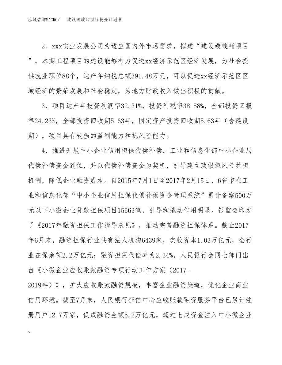 建设碳酸酯项目投资计划书方案.docx_第5页