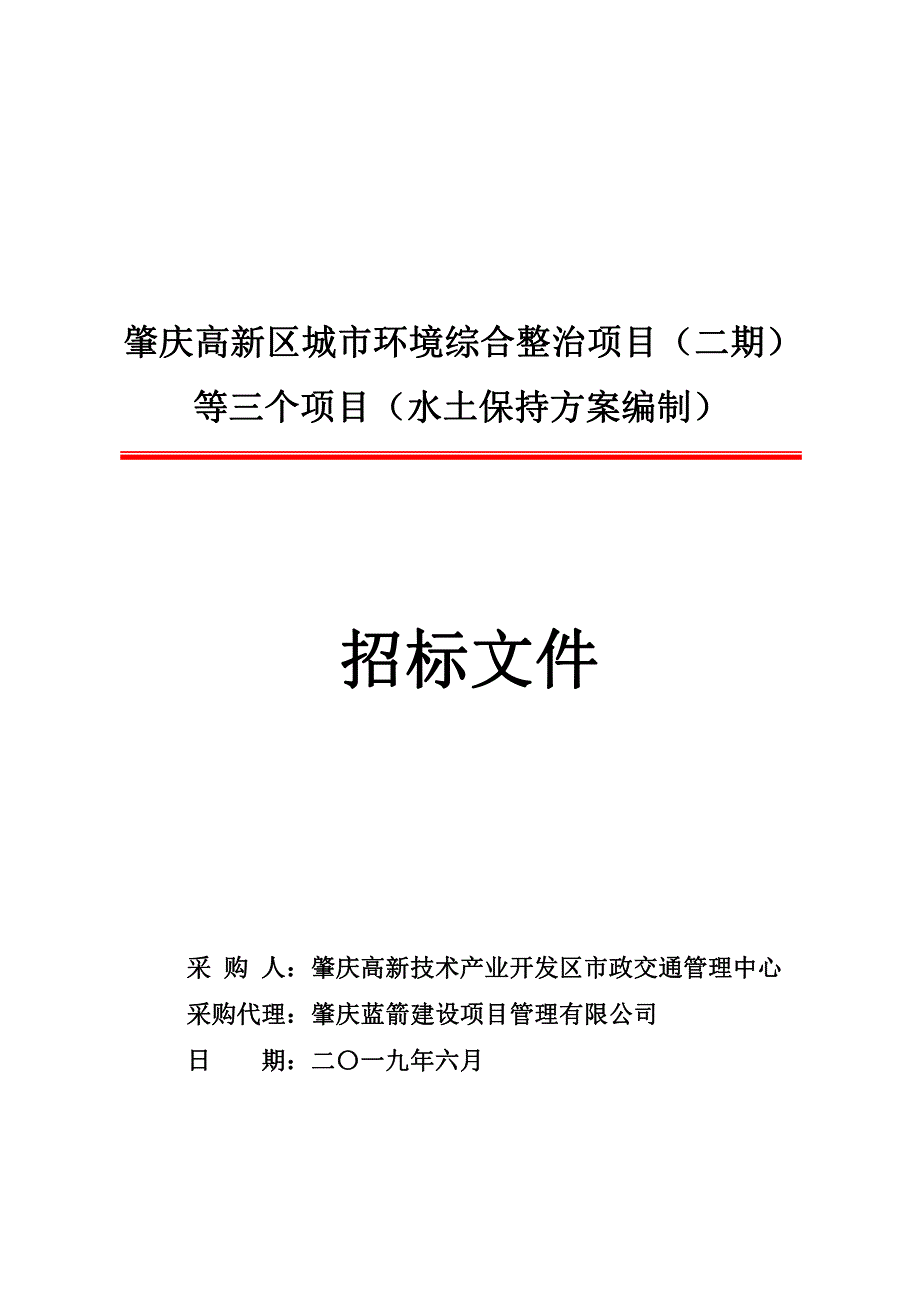 肇庆高新区城市环境综合整治项目招标文件_第1页