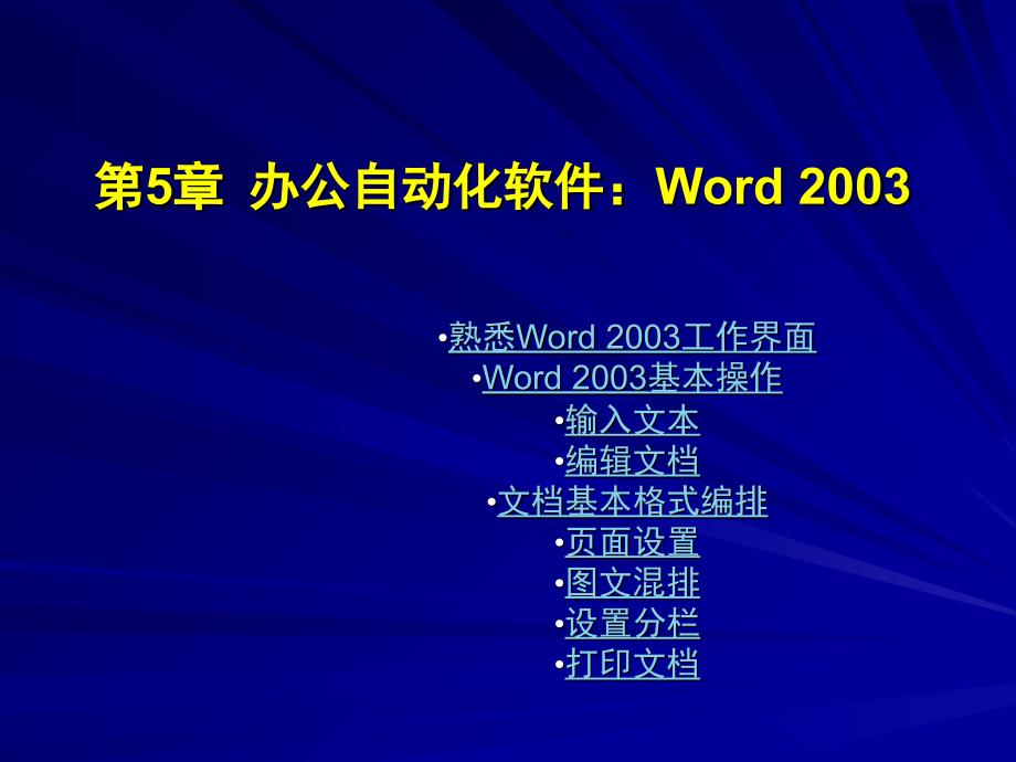 办公自动化软件：Word 2003 _第1页
