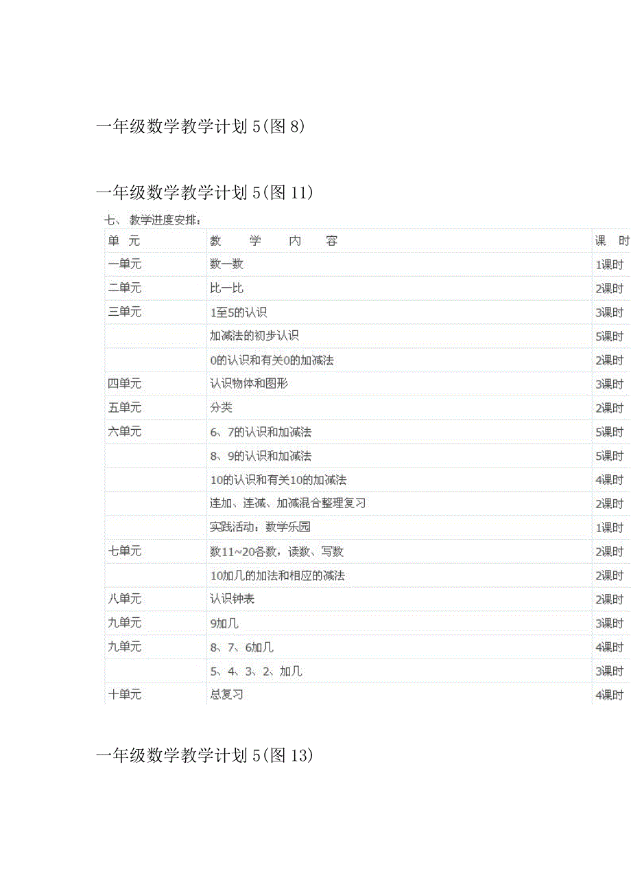 一年级数学教学计划_4_第4页