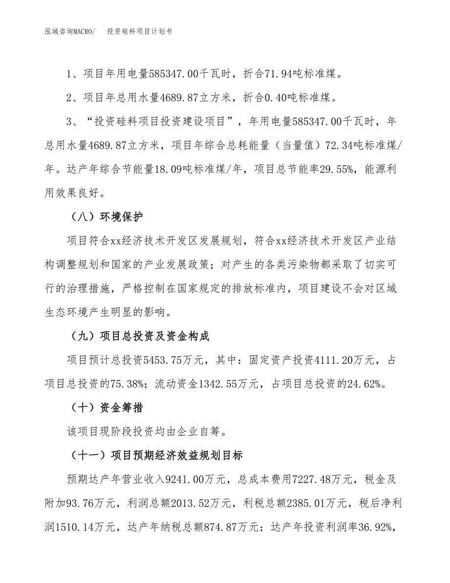 投资硅料项目计划书方案.docx_第5页