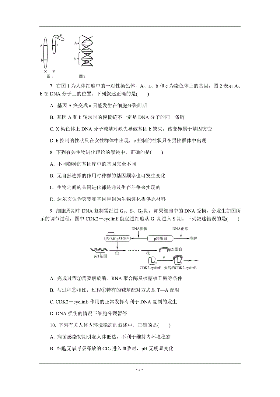 江苏省苏锡常镇四市2019届高三第三次模拟考试 生物 Word版含答案_第3页