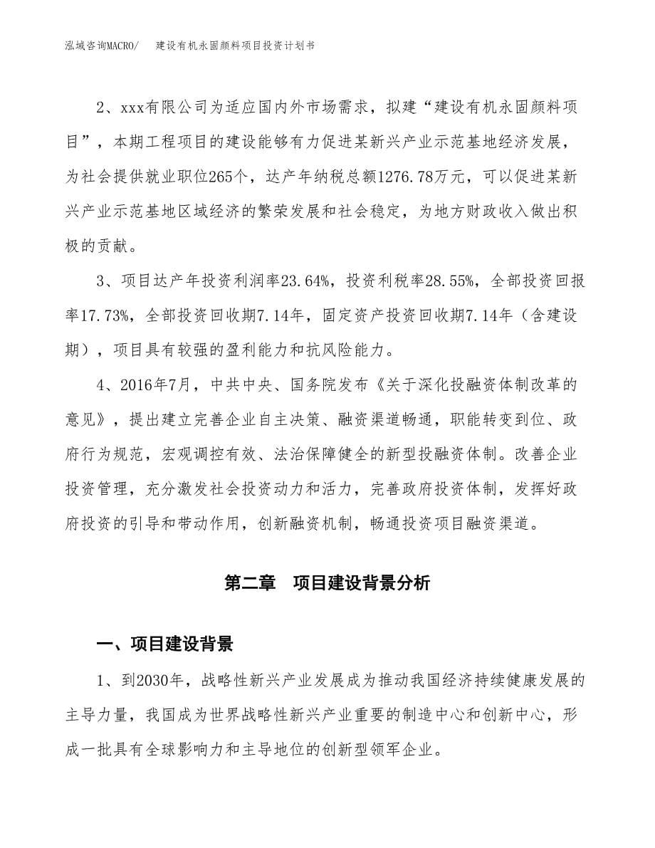 建设有机永固颜料项目投资计划书方案.docx_第5页