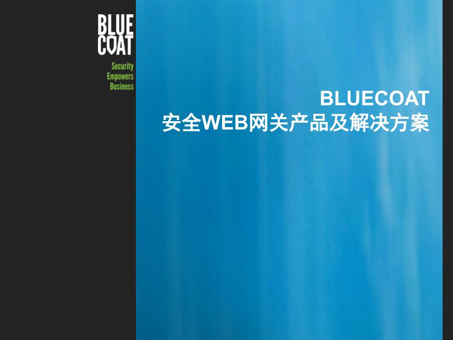 bLUECOAT安全wEB网关产品及解决方案_第1页