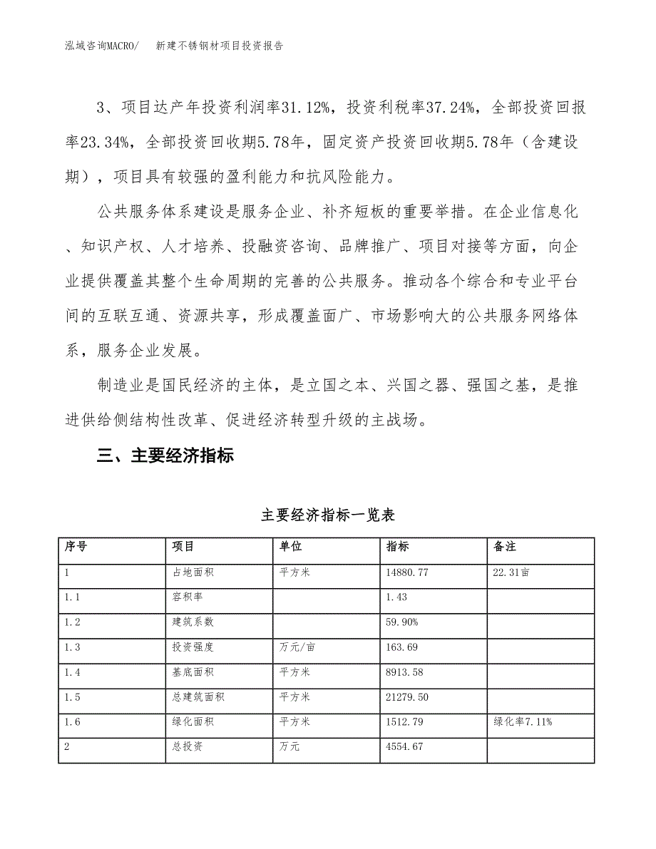 新建不锈钢材项目投资报告(项目申请).docx_第4页