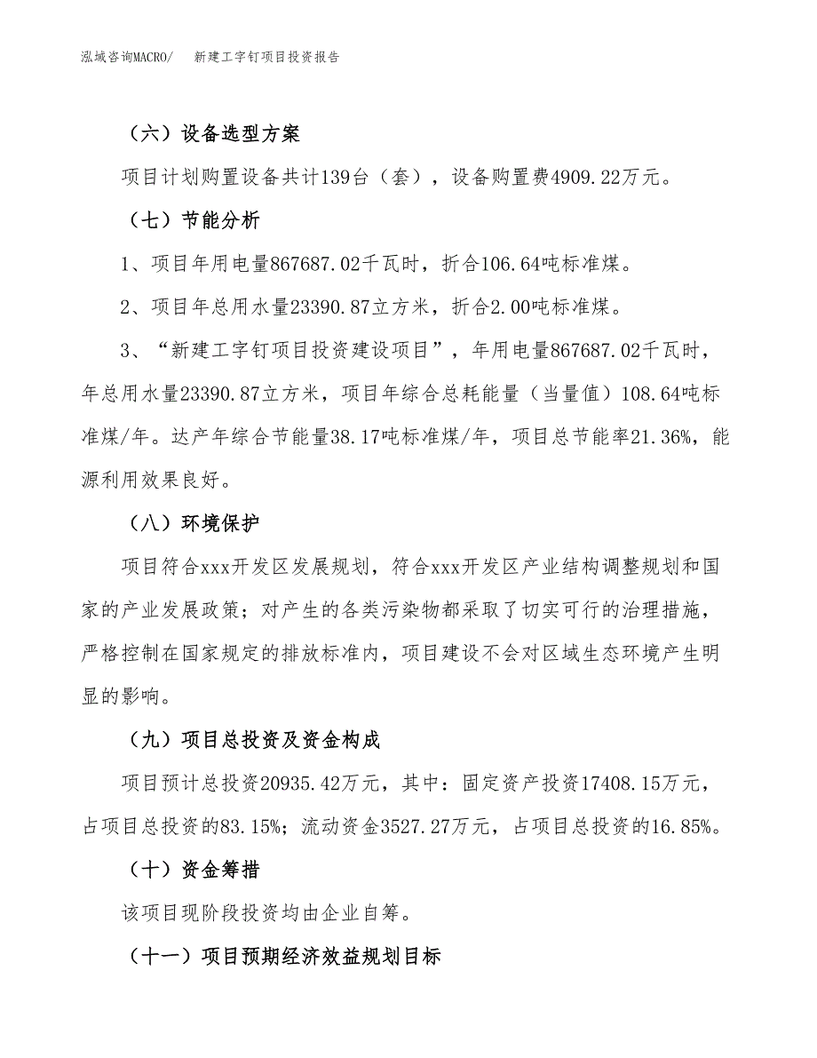 新建工字钉项目投资报告(项目申请).docx_第2页