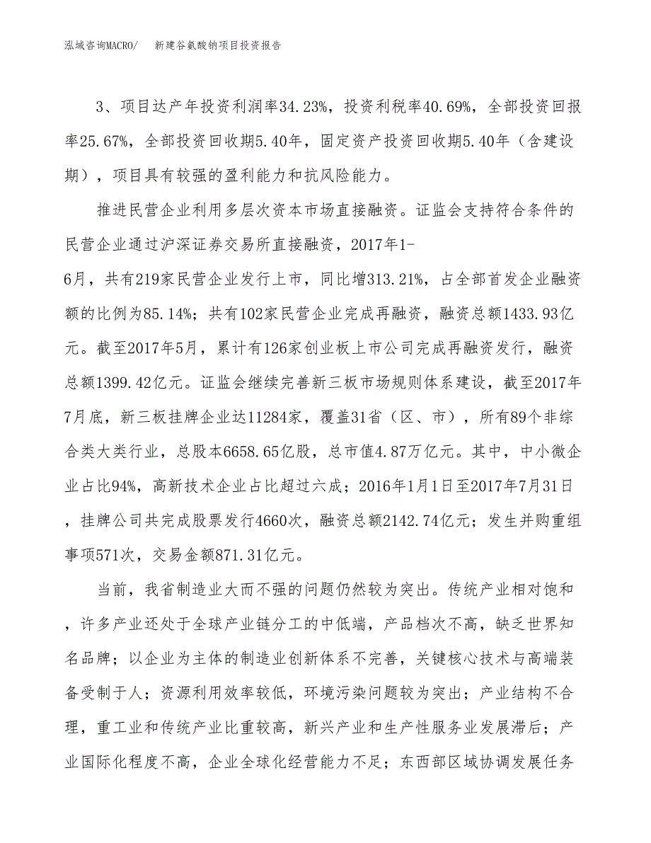 新建谷氨酸钠项目投资报告(项目申请).docx_第4页