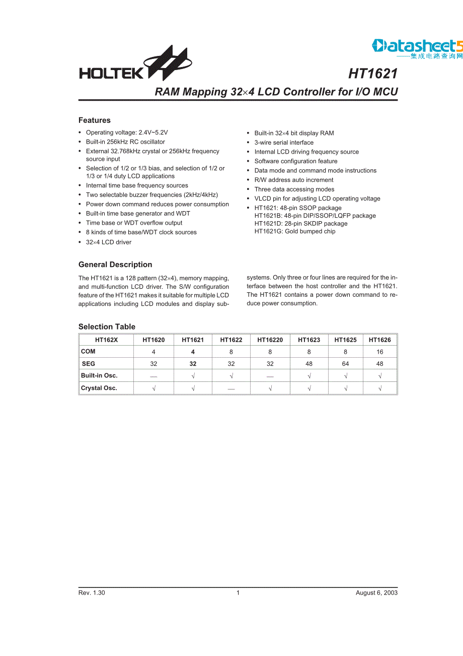 数据手册ht1621b_第1页