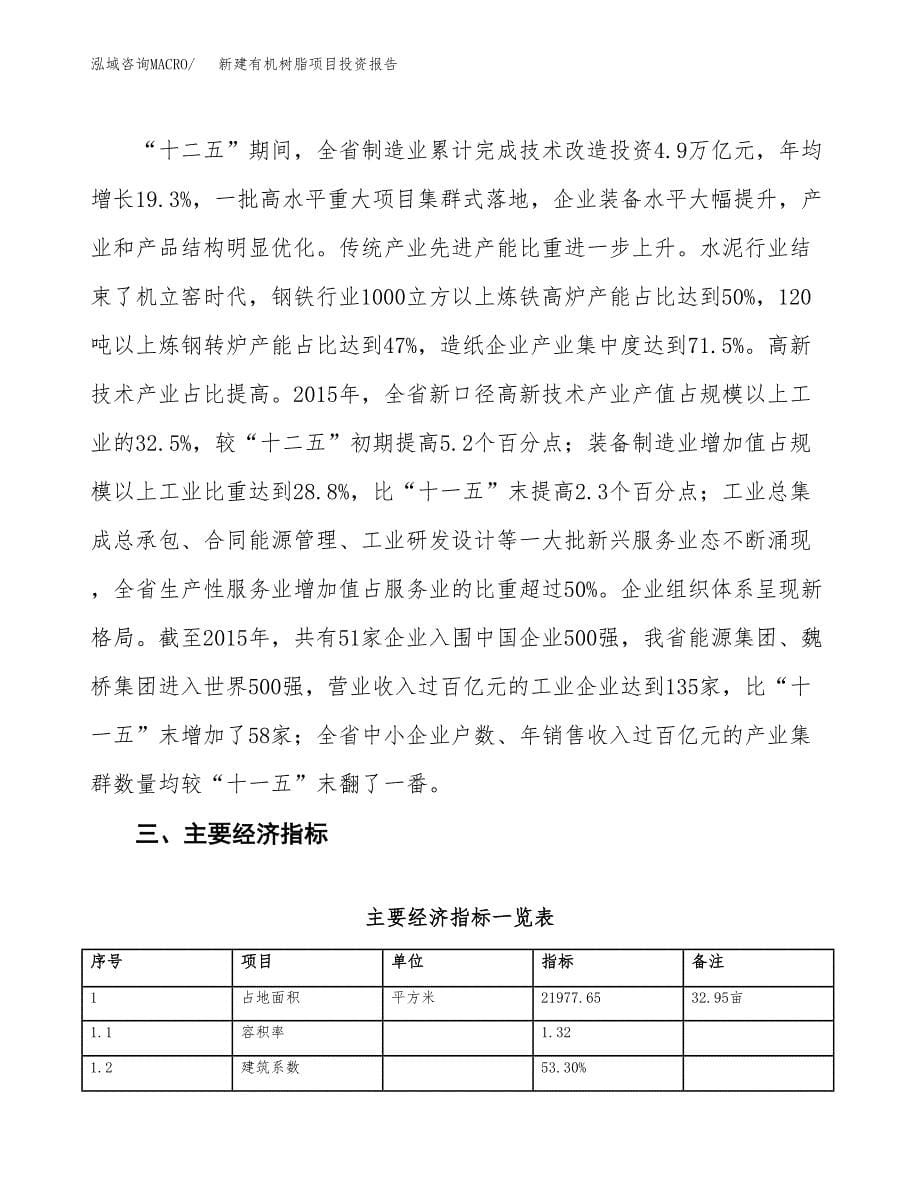 新建有机树脂项目投资报告(项目申请).docx_第5页