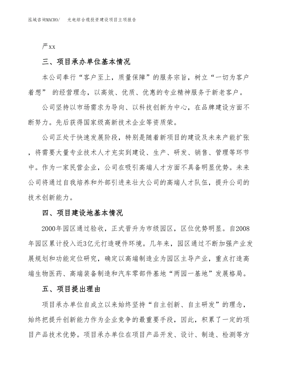 光电综合缆投资建设项目立项报告(规划申请).docx_第2页