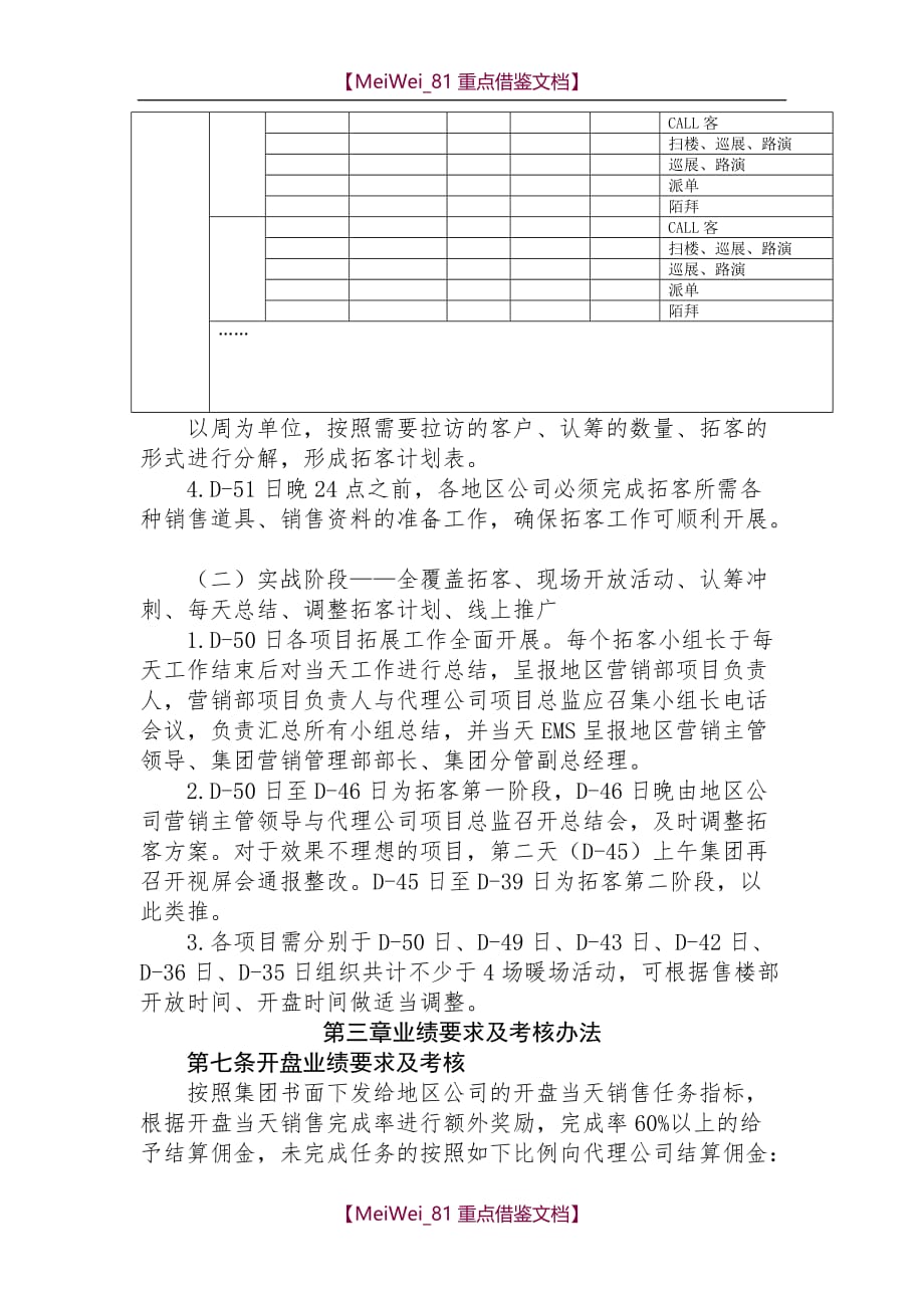 【8A版】百人拓客执行考核方案(试行)_第4页