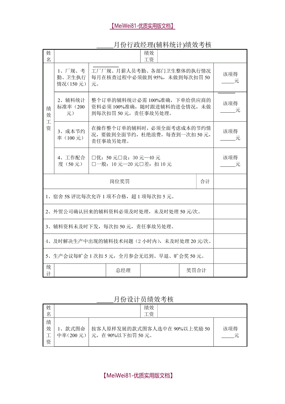 【7A文】服装企业绩效考核方案_第4页