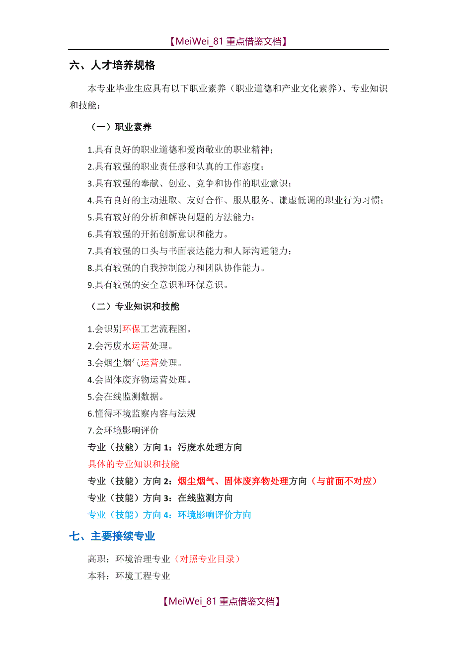 【7A文】环境治理技术专业人才培养方案_第4页