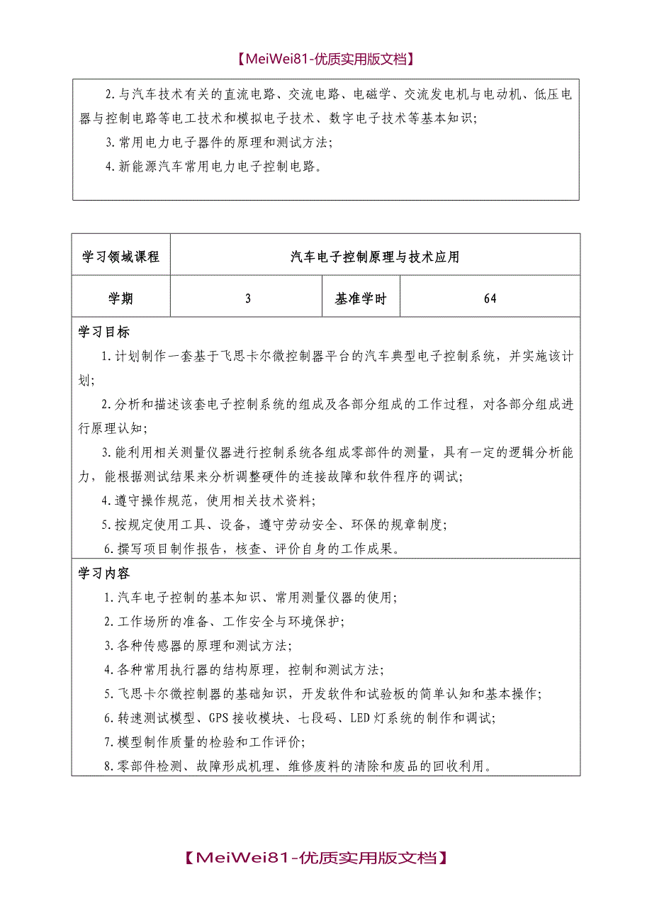 【8A版】新能源汽车维修技术专业-人才培养方案_第4页