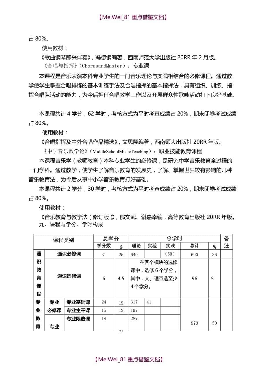 【9A文】音乐教育专业培养方案_第5页