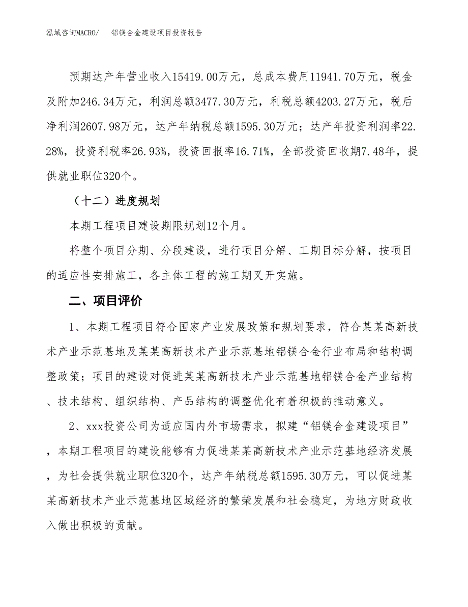 铝镁合金建设项目投资报告.docx_第3页