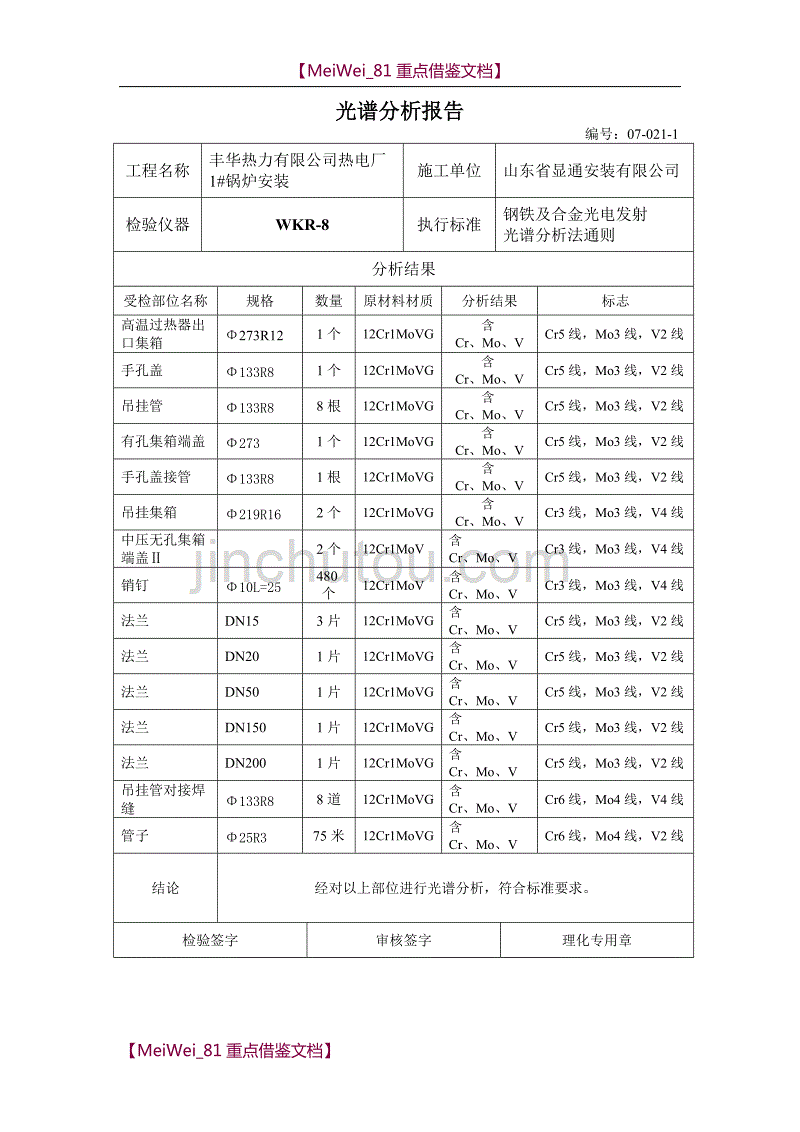 【7A文】光谱分析报告_第1页