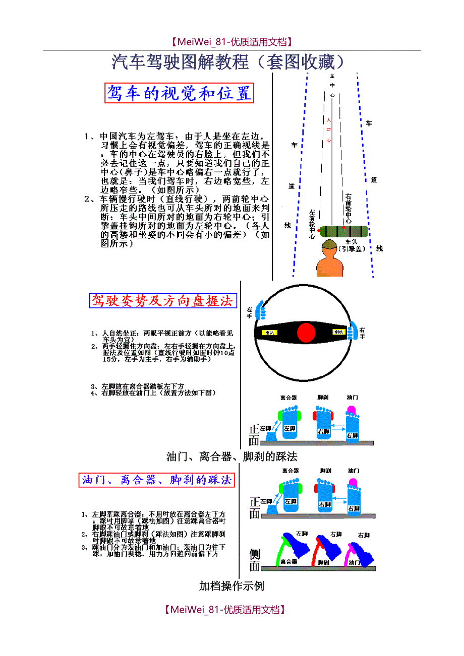 【9A文】汽车驾驶技巧图解教程大全_第1页