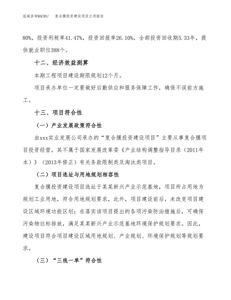 复合膜投资建设项目立项报告(规划申请).docx_第5页