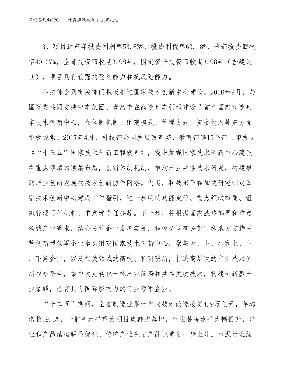 蜂窝煤建设项目投资报告.docx_第4页