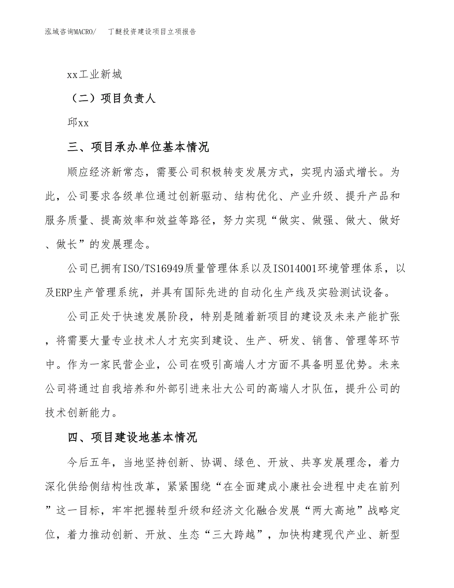 丁醚投资建设项目立项报告(规划申请).docx_第2页