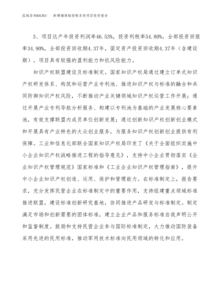 新建铺排船控制系统项目投资报告(项目申请).docx_第4页