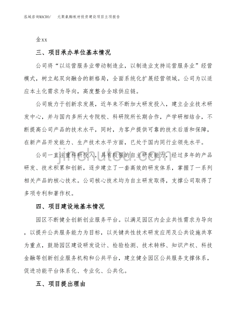 元聚氨酯板材投资建设项目立项报告(规划申请).docx_第2页