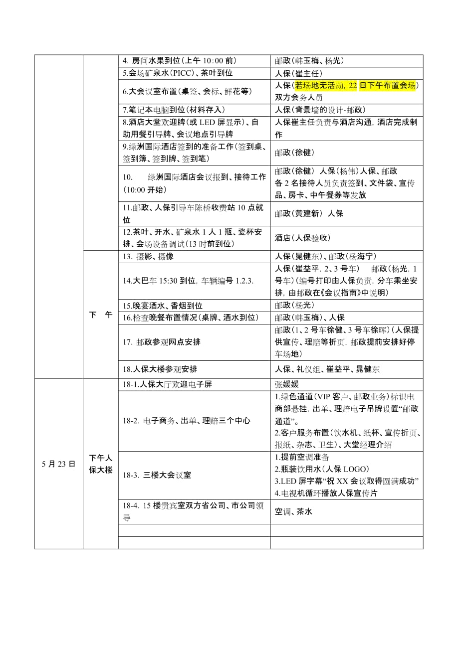 会务工作安排表_第2页