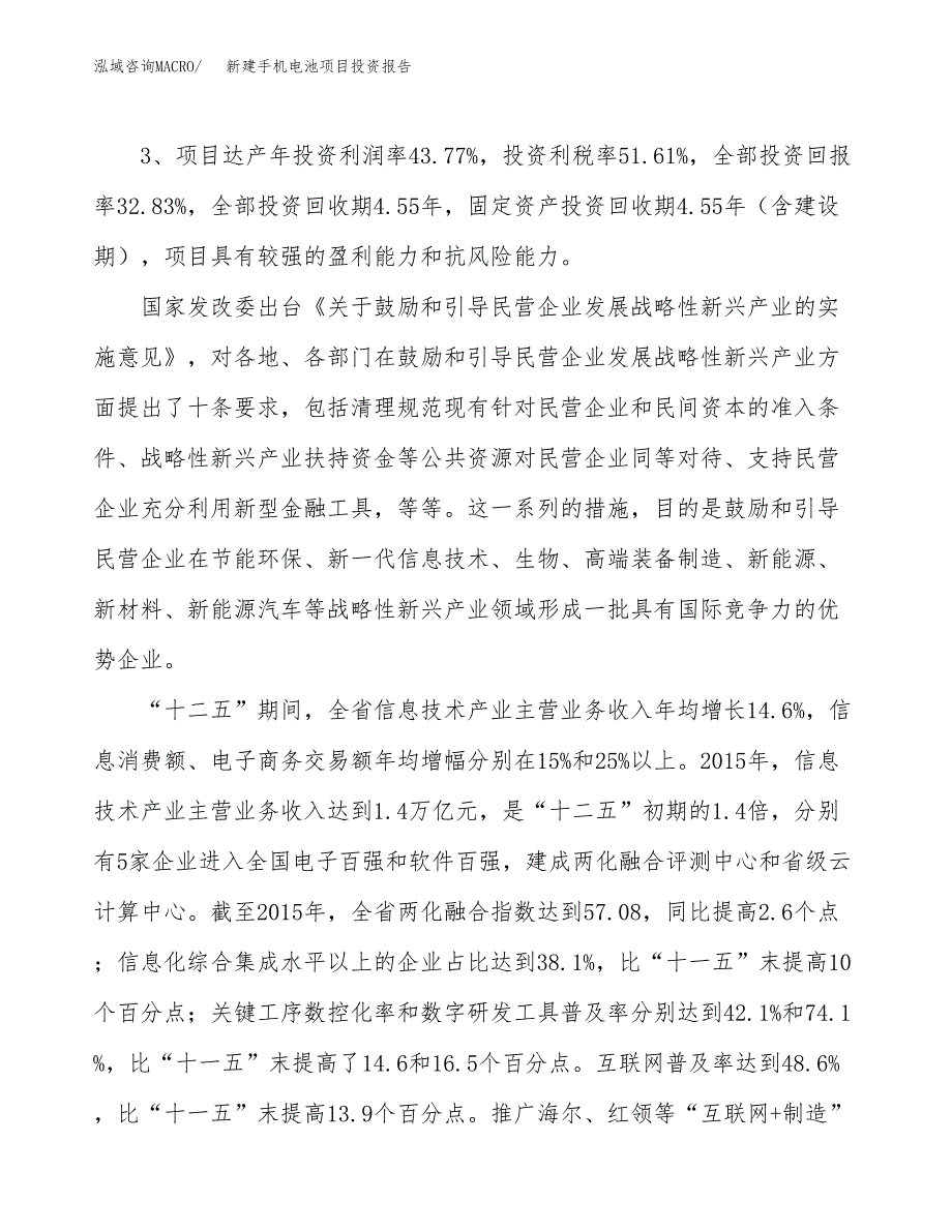 新建手机电池项目投资报告(项目申请).docx_第4页