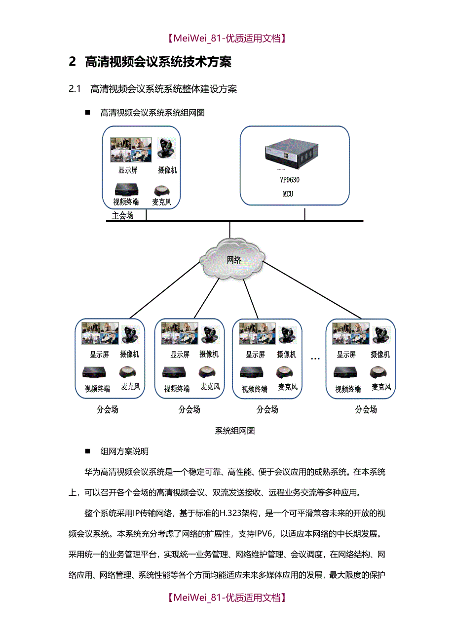 【7A文】高清视频会议系统技术方案_第4页