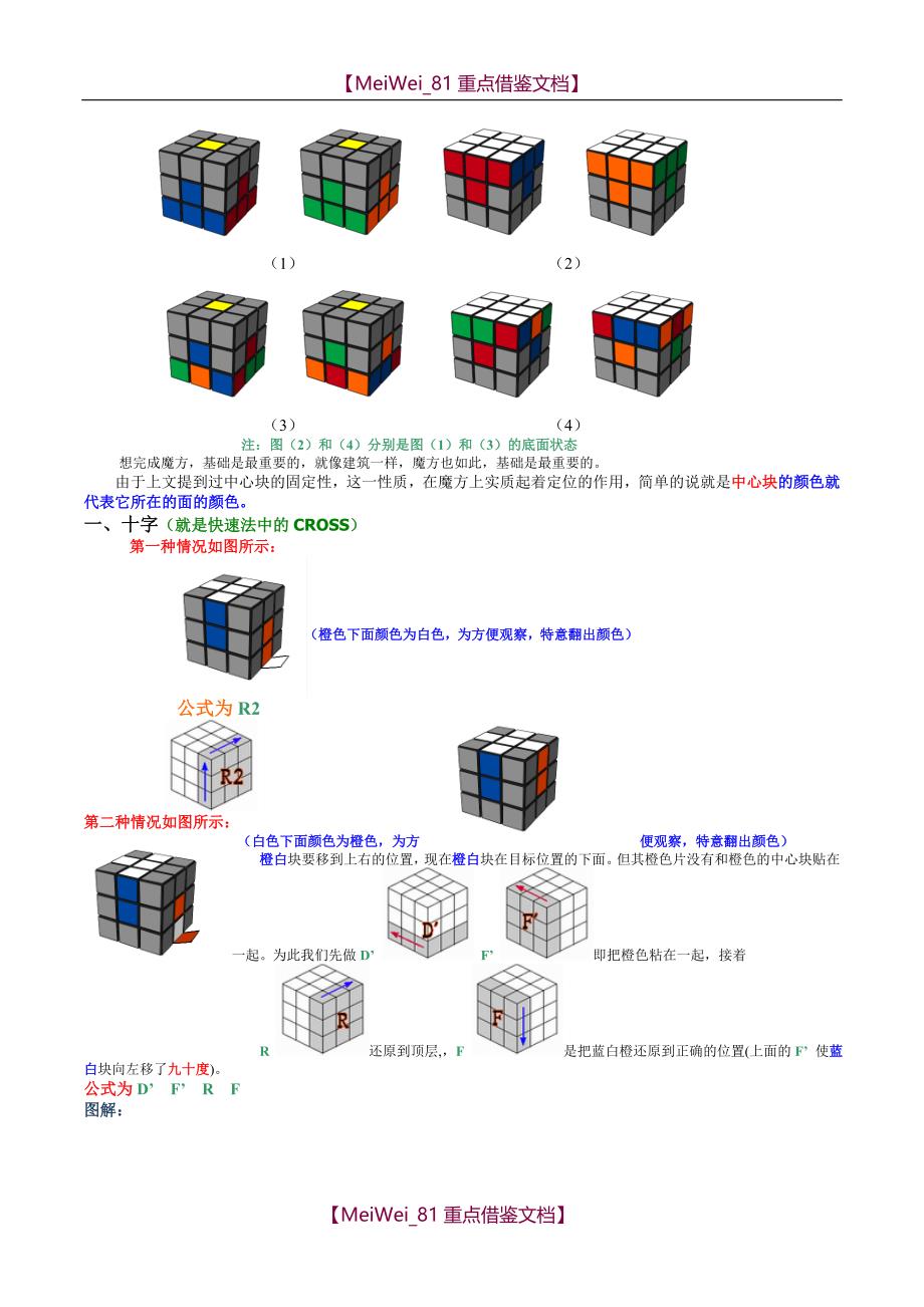 【9A文】魔方教程公式口诀_第4页