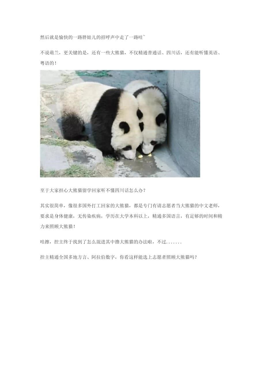 大熊猫为讨好饲养员 努力学会四川方言_第5页