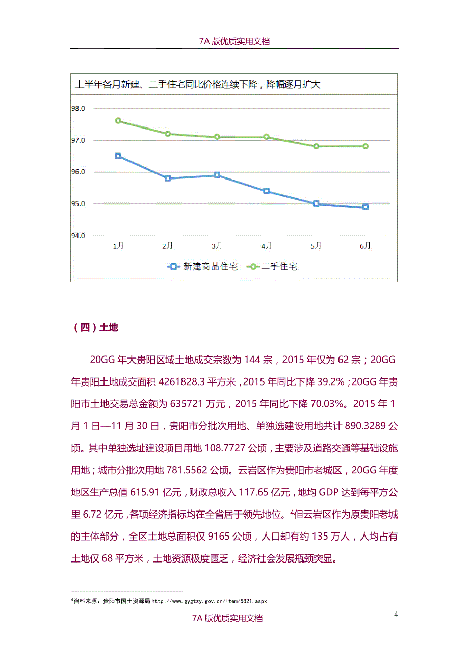 【7A版】2015年贵阳房地产环境调研报告_第4页