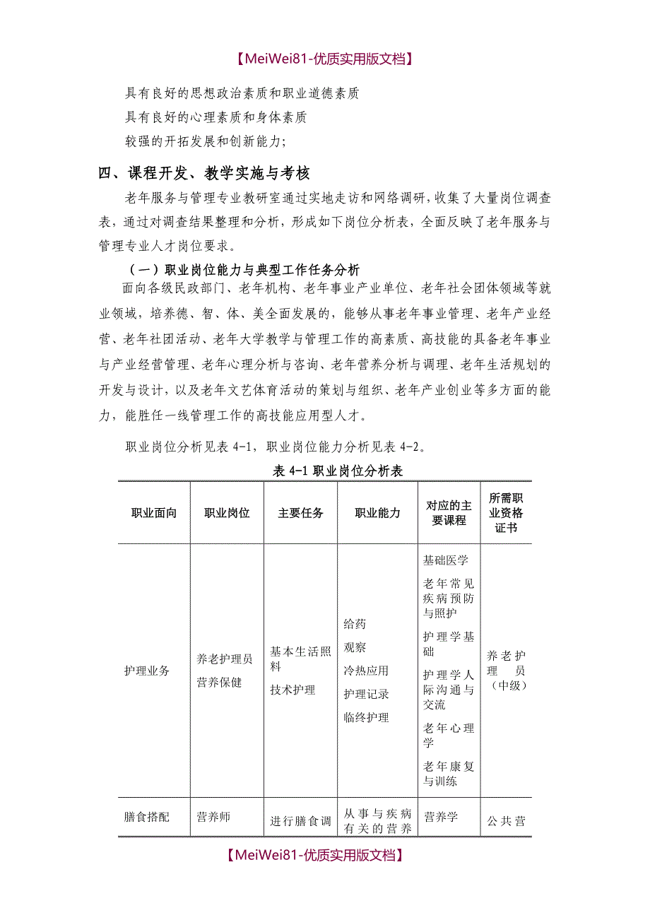 【7A版】2018级老年服务与管理专业人才培养方案_第4页