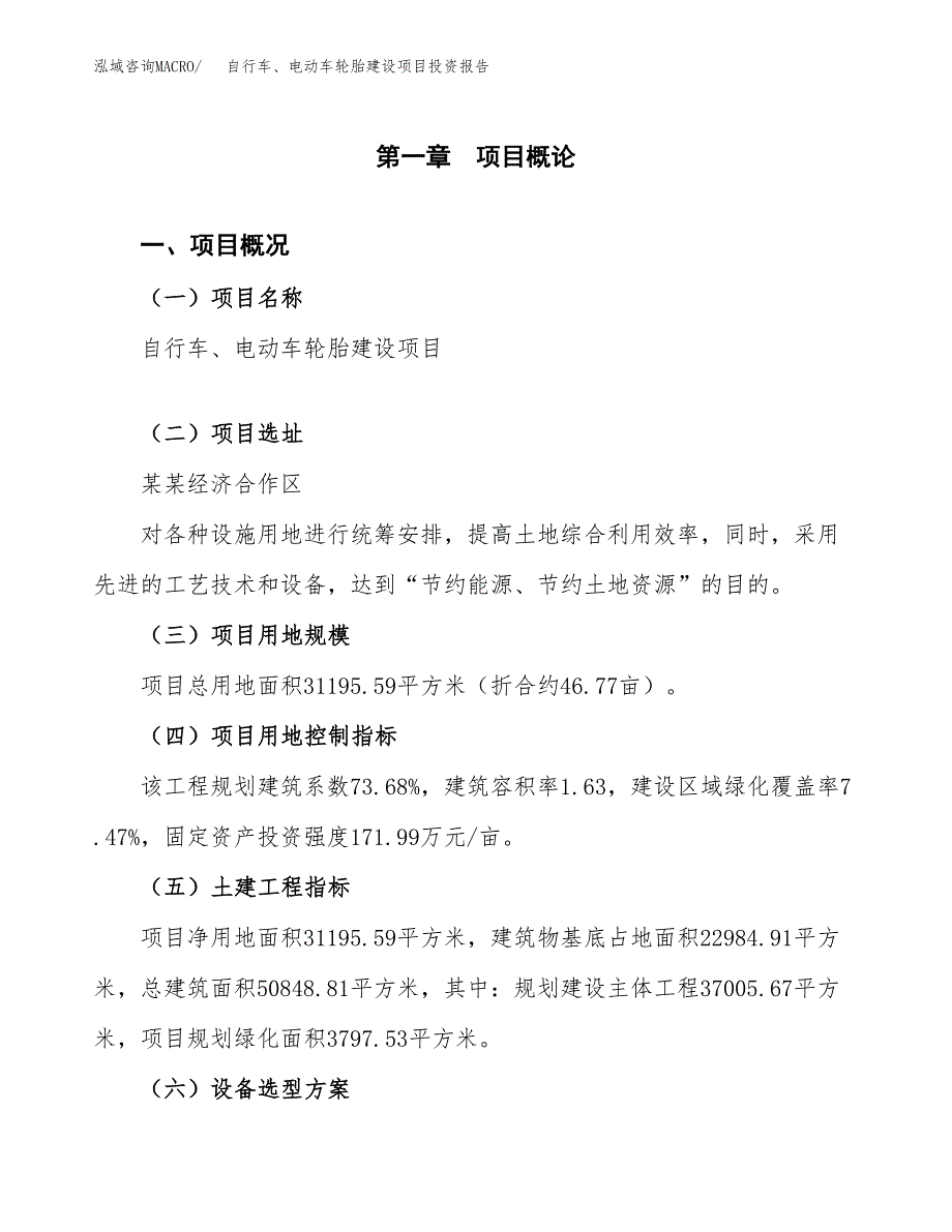 自行车、电动车轮胎建设项目投资报告.docx_第1页