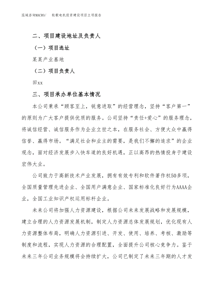 轮毂电机投资建设项目立项报告(规划申请).docx_第2页