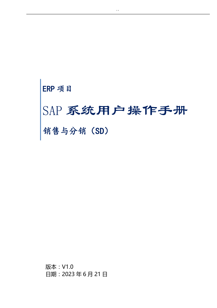 SAP系统用户操作情况介绍文本SDV1.5_第1页