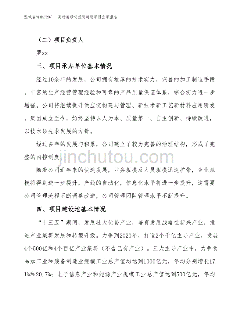 高精度砂轮投资建设项目立项报告(规划申请).docx_第2页