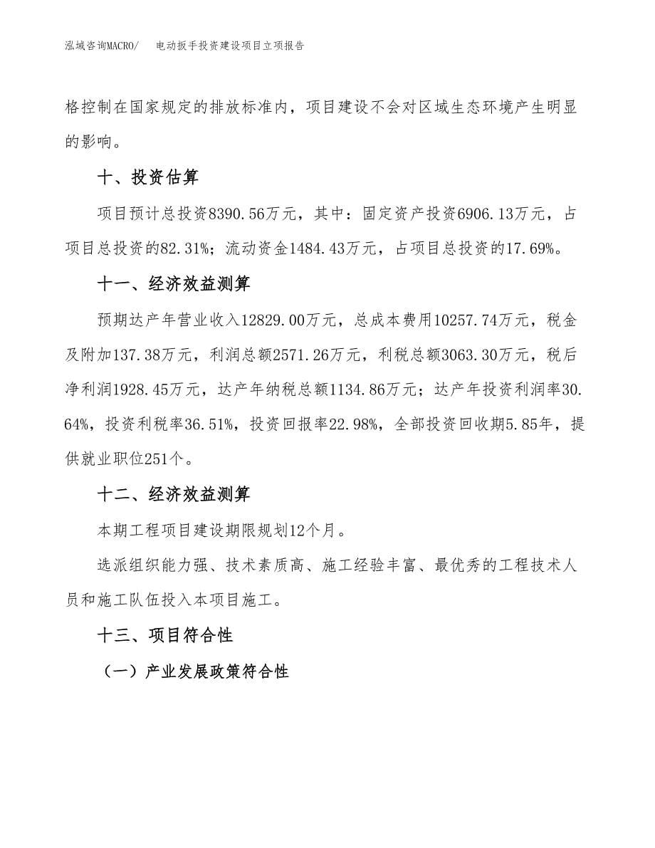 电动扳手投资建设项目立项报告(规划申请).docx_第5页